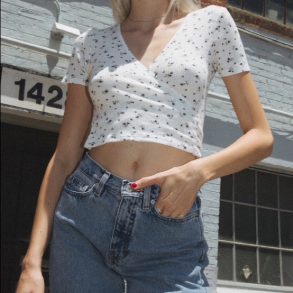 SOLD NWT brandy Melville floral wrap top